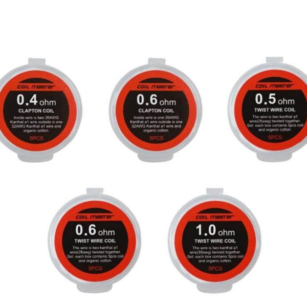 PREBUILT RESISTÊNCIAS PRONTAS CLAPTON COIL - 5 UNIDADES - COIL MASTER