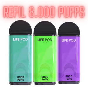 REFIL LIFEPOD ECO 8000 PUFFS 5% - LIFE POD
